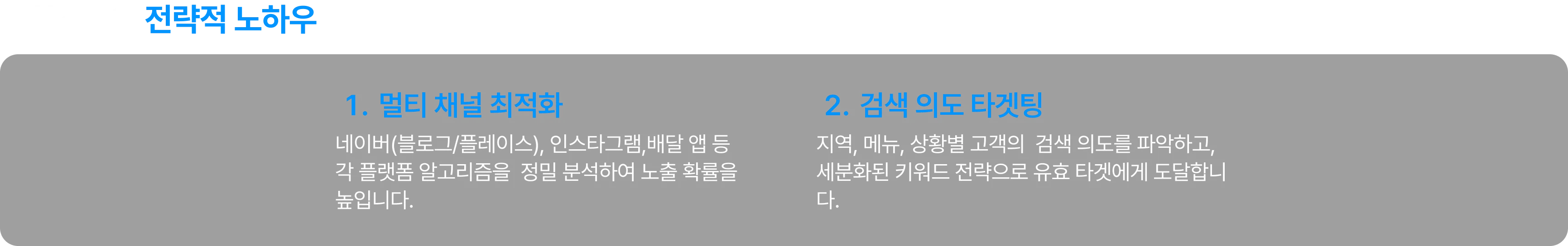 멀티 채널 최적화 및 검색 의도 타게팅